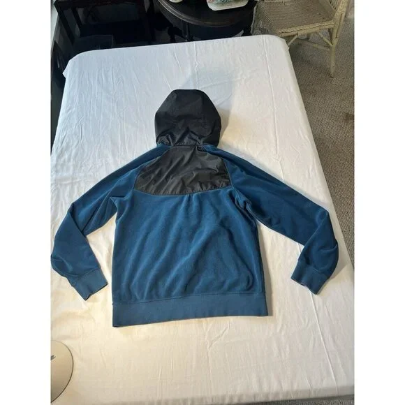 Nike Men Small Polar Fleece Windrunner Full Zip Hoodie Jacket Blue Black - Picture 7 of 9